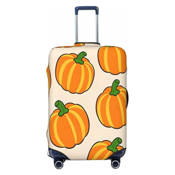 Elastic Suitcase Cover For Luggage Stretchy Travel Suitcase Protector With Top Handle Hole And Side Zipper Access Business Trip Vacation Small Cartoon Fall Pumpkin (4)