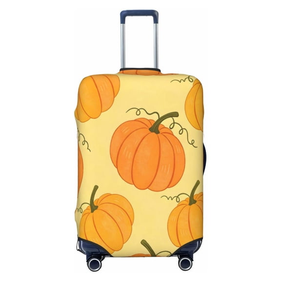 Elastic Suitcase Cover For Luggage Stretchy Travel Suitcase Protector With Top Handle Hole And Side Zipper Access Business Trip Vacation Small Cartoon Fall Pumpkin (1)