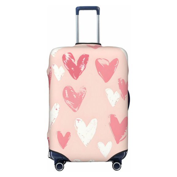 Elastic Suitcase Cover For Luggage Stretchy Travel Suitcase Protector With Top Handle Hole And Side Zipper Access Business Trip Vacation Small Happy Mother'S Day Overlapping Hearts