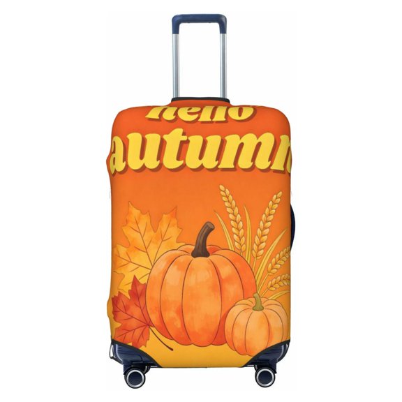 Elastic Suitcase Cover For Luggage Stretchy Travel Suitcase Protector With Top Handle Hole And Side Zipper Access Business Trip Vacation Small Hello Autumn Theme (3)