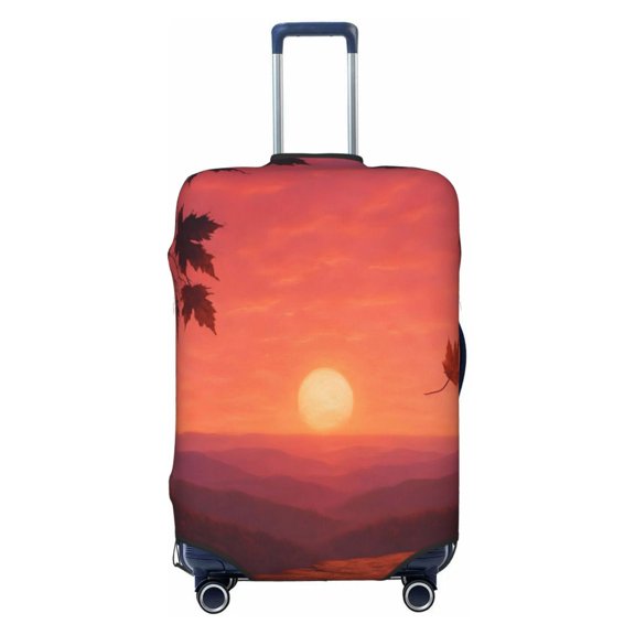 Elastic Suitcase Cover For Luggage Stretchy Travel Suitcase Protector With Top Handle Hole And Side Zipper Access Business Trip Vacation X-Large Autumn Sunset