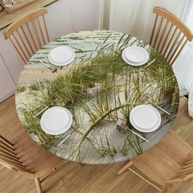 Elastic Tablecloth, Beach Decorative Fabric Table Cover for, Windy Day ...