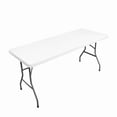thumbnail image 1 of Elastic Tablecloth Half Cover - Waterproof Polyester Table Protector, 60x30 Inch Washable Fitted Table Topper for Outdoor Picnics, BBQs, Camping & Parties, White, 1 of 7