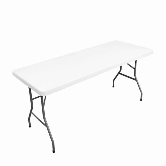 Elastic Tablecloth Half Cover - Waterproof Polyester Table Protector, 60x30 Inch Washable Fitted Table Topper for Outdoor Picnics, BBQs, Camping & Parties, White