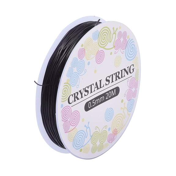 Elastic Thread Stretchy String Bead Cord for Beaded Jewelry Making Black 0.5mm about 20m/roll DIY