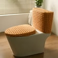 thumbnail image 1 of Elastic Toilet Seat Cover Split Design High Tank Model All Season Soft Fabric Bathroom Mat Universal Fit, 1 of 6