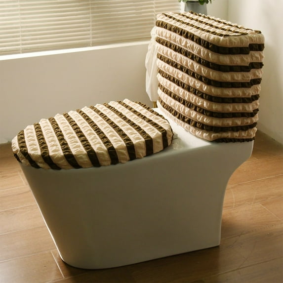 Elastic Toilet Tank Cover for Split Toilet High Tank Models Fabric All Season Household Bathroom Accessory for Easy Installation and Enhanced Decor