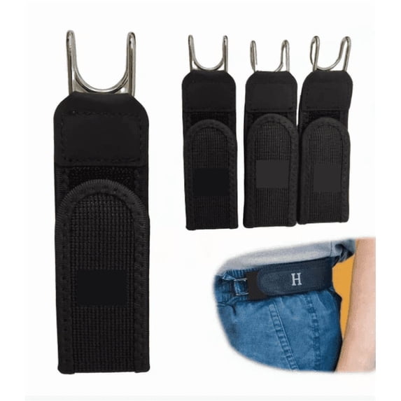 Elastic Waist Buckle Adjustable Beltless Waist Extender Lazy Buckle Elastic Waistband Clip One Size Invisible Stretch Comfort for Jeans Trousers Work Travel Daily Wear Flexible Fit Belt Alternative