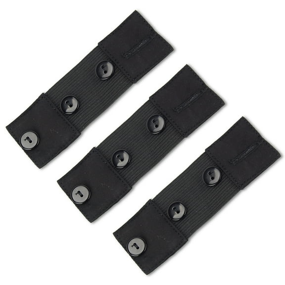 Elastic Waist Button Extender 3-Pack - Ideal Instant Waistband Stretch for Men, Women and Teenagers - Buttons on Jeans, Slacks, Shorts or Skirts - Adds 4.5 to 7 Inches
