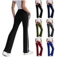 thumbnail image 1 of Elastic Waist Casual Pants with Pockets, High Waisted Tummy Control Lounge Pants Joggers, Soft Stretch Athletic Wear for Women, Workout Gifts for Women | CSEONE,Black XL, 1 of 8