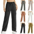 Elastic Waist Drawstring Joggers Cargo Pants For Women Plus Size Loose