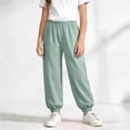 thumbnail image 1 of Elastic Waist Girls Jogger Pants Soft Modal Pull On Casual Lounge Green,Size 7-8 T, 1 of 9