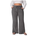 thumbnail image 1 of Elastic Waist Jeans for Women High Waisted Side Slit Wide Leg Womens Jeans with Pockets Strechy Drawstring Pull On Denim-Like Pants Baggy Loose Fit Denim Pants, 1 of 5