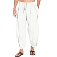 thumbnail image 1 of Elastic Waist Men Solid Casual Pants Drawstring Loose Jogger Pants, 1 of 5