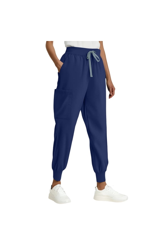 Elastic Waist Pants for Women, Reinforced Seam Women's Stretch Fit Joggers Machine-Washable Wrinkle-Resistant Casual Women Tsa-Friendly Quick-Dry Business Trip Versatile Wear Blue S