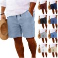 thumbnail image 1 of Vhkiploz Plus Size Summer Board Shorts for Men's Drawstring Wide Leg Bermuda Shorts Solid Color Elastic Beachwear with Side Pockets, S-4XL, 1 of 8