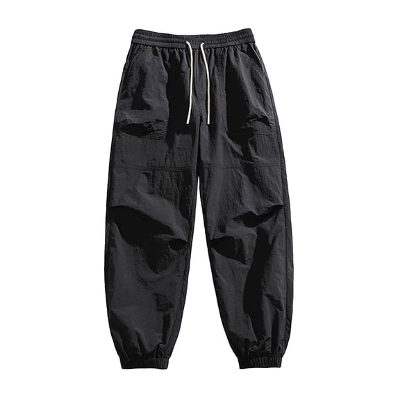 Elastic Waist Tapered Sweatpants with Drawstring Men 2026 Casual Lightweight Sports Pants with Pockets