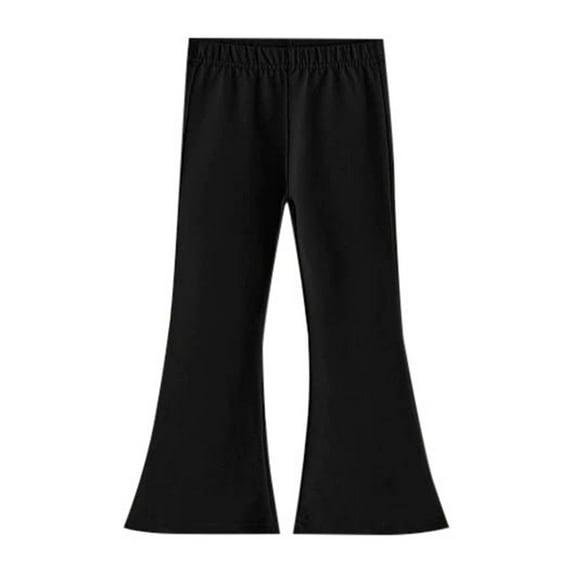 Elastic Waist Toddler Pants Girls Baseball Pants Bottoms Solid Color Wide Leg Pants Fashionable Casual Pants