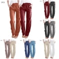 thumbnail image 1 of Elastic Waist Wide Leg Pants with Pockets, 2PC Set Straight Leg Trousers Loose Fit Casual Daily Pants for Women, Work Office Lounge Pants, Professional Style Gifts | CSEONE,Orange L, 1 of 9