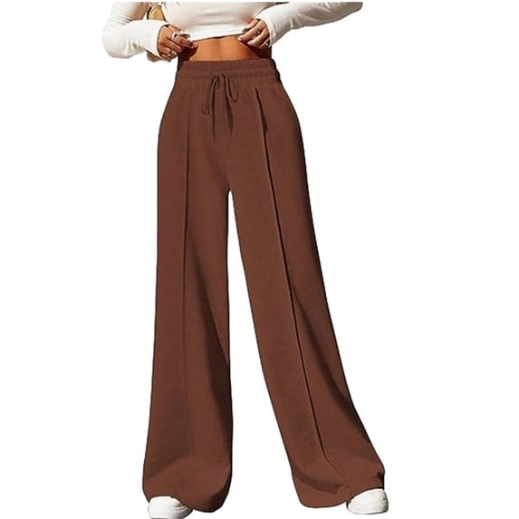 Elastic Waist Women Casual Wide Leg Pants Fashion Trousers