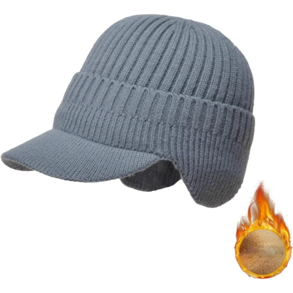 Elastic Warm Ear Protection Knitted Hat, Men's Winter Hat with Ear Flaps, Warm Ear Protection Knitted Hat