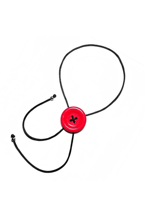 Elastic Wax Thread Button Pendant Necklace Trendy Unisex Design For Dating Event Lightweight Comfort Jewelry Gift