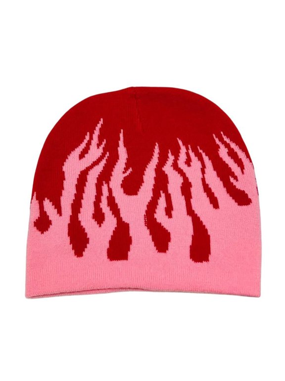 Elastic Windproof Winter Hat Knitted Flame Pattern Hat for Women Men Keep Ear Warm Hat Soft Cold Weather Supplies