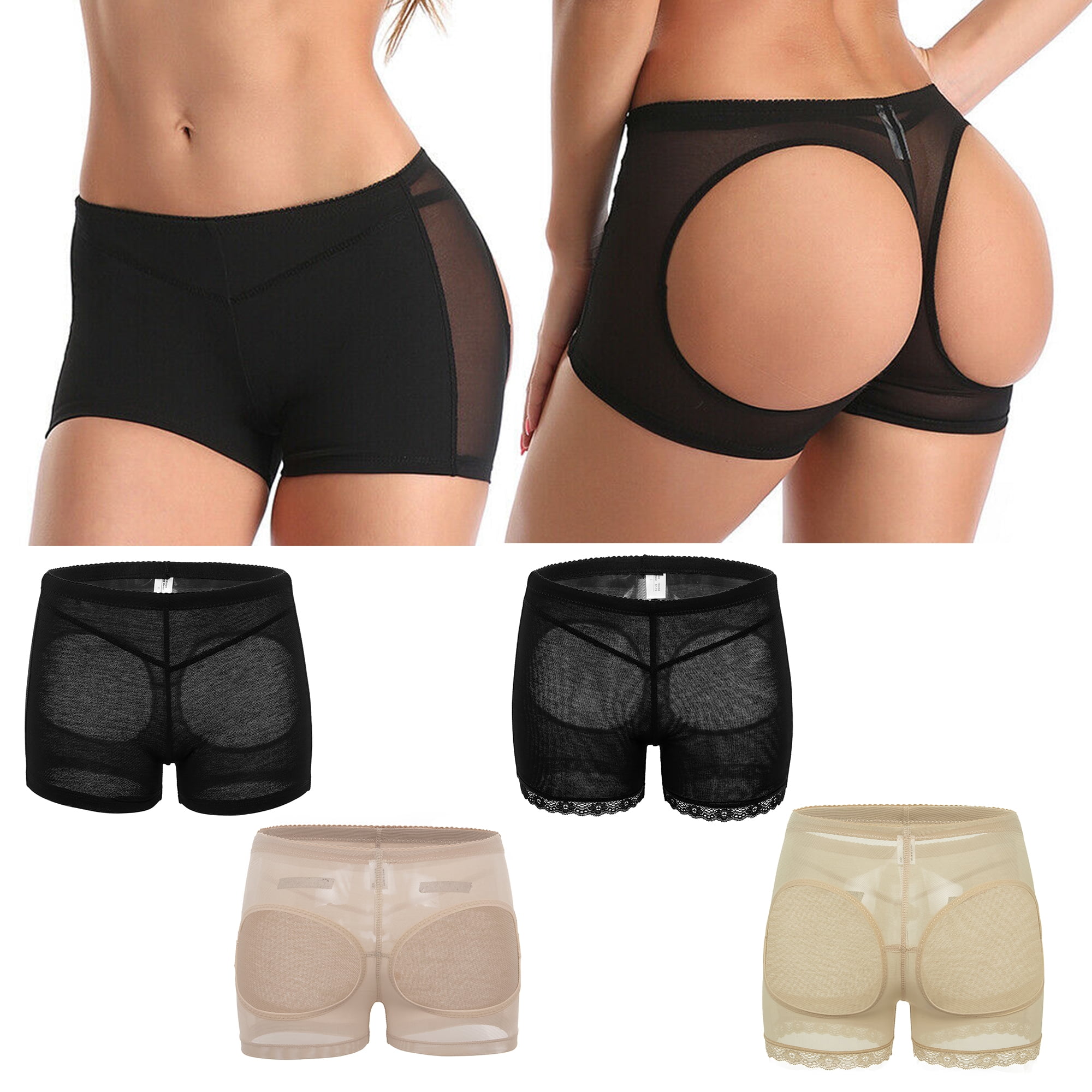 Elastic Women High Waist Butt Lift Body Shaper Panty Underwear Seamless  Butt Lift Panties, Black, M