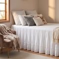 thumbnail image 1 of Elastic Wrap Around Bed Skirt Drop,Detachable Ruffled Dust Ruffle Bed Skirt,Machines Washable Bed Frame Cover for Twin Single Dorm Bed Home Bedroom Decor, 1 of 6