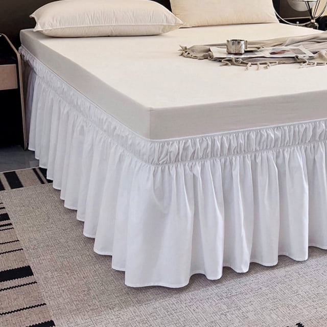 12 Inch Tailored Drop Ruffled/Gathered Easy Fit Bed Skirt (Short Queen