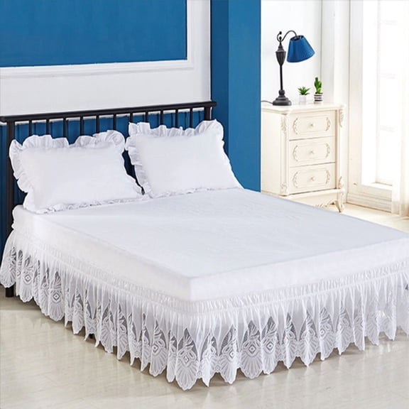 Elastic Wrapped Bed Skirt Cover Bed Skirt Elastic Bed Wrap Room Skirt Bedspread-A-100x200cm(39x79inch)