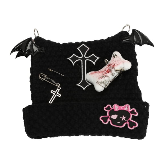 Elastic Y2k Style Cat Ear Hat Handmade Cat Ear Hat with Dangle Jewelry for Adult