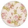 thumbnail image 1 of Elastic fit round tablecloth with abstract floral designs, soft polyester fabric for 44-52 inch diameter tables, large version, 1 of 7