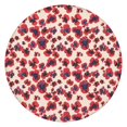 thumbnail image 1 of Elastic hem round tablecloth with delicate floral patterns, durable water-resistant polyester, fits 44-52 inch tables, big size version, 1 of 7