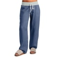thumbnail image 1 of Elasticated Waist Trousers for Women Loose Wide Leg Drawstring Cargo Pants Ladies Solid Plain Cargo Trousers Summer and Spring Work to Lounge Pants with Pockets, 1 of 9