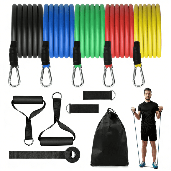 Resistance Bands for Men & Women with Handles for Home Outdoor Gym Strength Training