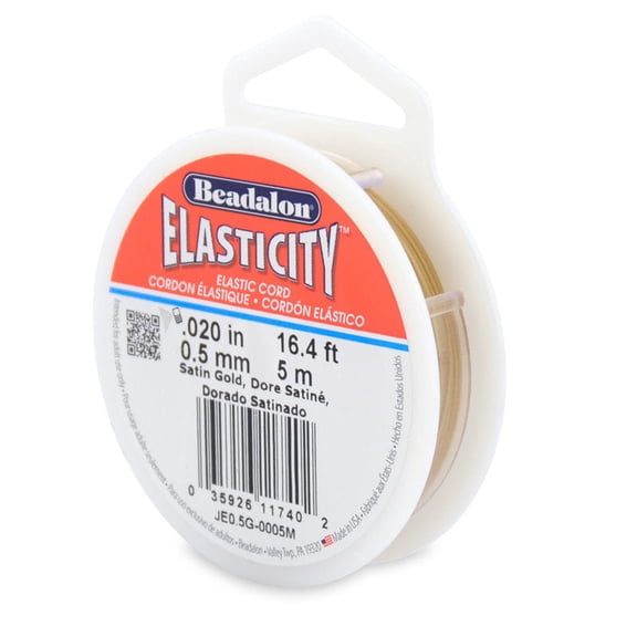 Elasticity Bead Stringing Cord .5mm Satin Gold (5 Meters)