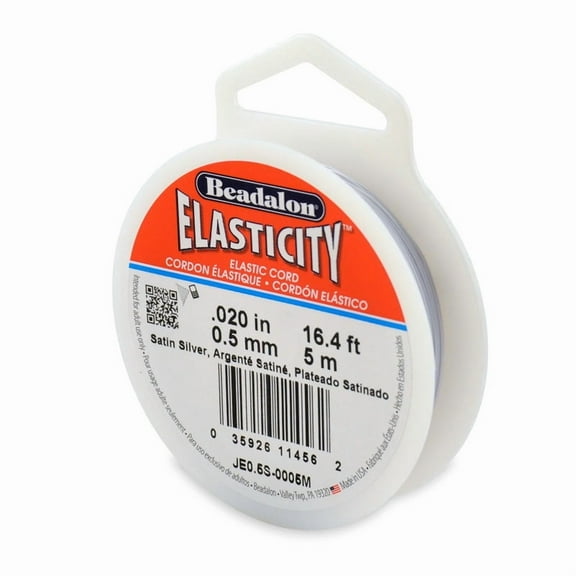 Elasticity Bead Stringing Cord .5mm Satin Silver (5 Meters)