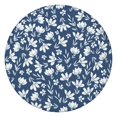 thumbnail image 1 of Elasticized Edge Round Tablecloth with Classic Floral Print, Water-Resistant Polyester Fabric, Designed for 44-52 Inch Diameter Tables, 1 of 7