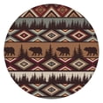 thumbnail image 1 of Elasticized Round Tablecloth with Bohemian Floral Print, Secure Fit for 52-56 Inch Tables, Machine Washable Fabric, 1 of 7