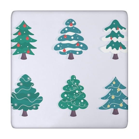 Elasticized Square Table Cover for Christmas, 34x34 Inches, Washable Spandex Fabric, Lies Flat on Table for Festive New Year's Celebration and Party Protection