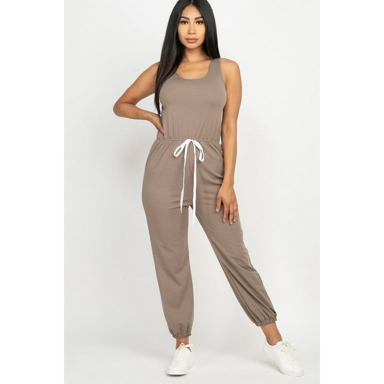 Grey jogger jumpsuit sales