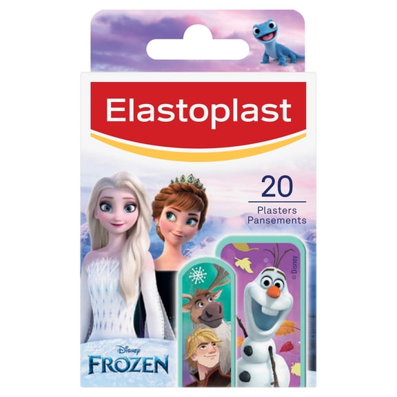 Elastoplast Disney Frozen Assorted Sizes 20 Pieces, Coloured First Aid Plasters for Children, Kid's Plasters with Frozen Designs
