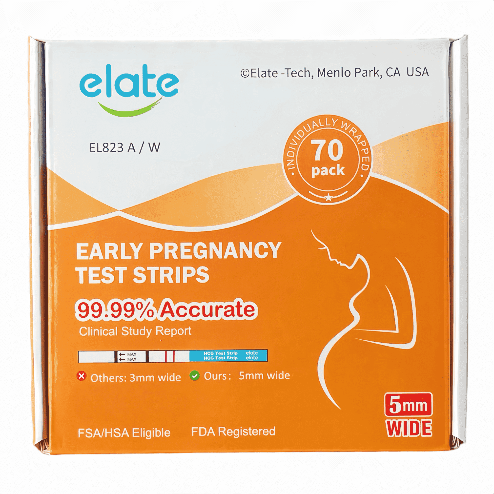 Elate Ultra-Sensitive 99.99% Accurate At-Home Pregnancy Test 70 Count ...