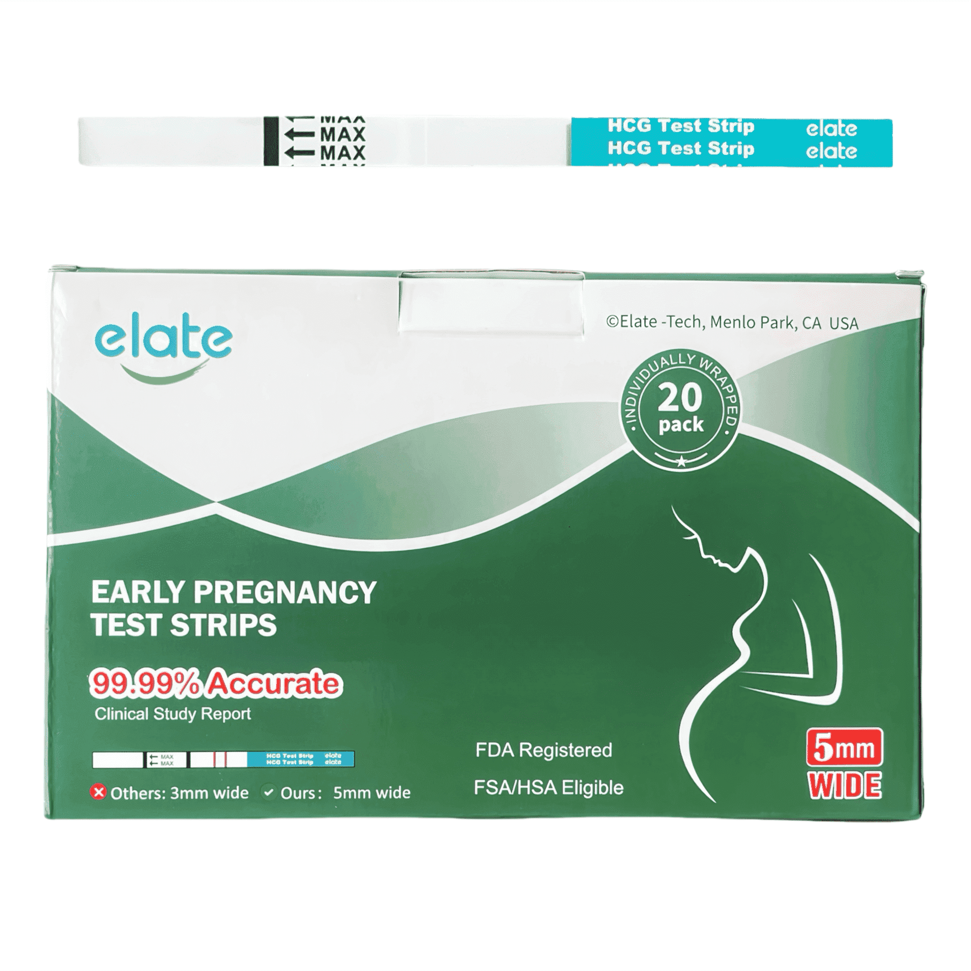 Elate Ultra-Sensitive Early Detection At-Home Pregnancy Test 20 Count ...
