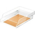 thumbnail image 1 of Elavain 2 Pack Stackable Acrylic Paper Tray, Clear Letter Tray with White Edges, Paper Trays for Classroom, Office Organization, Desk Accessories & Workspace Organizers | Fits Letter & A4 Size Papers, 1 of 6