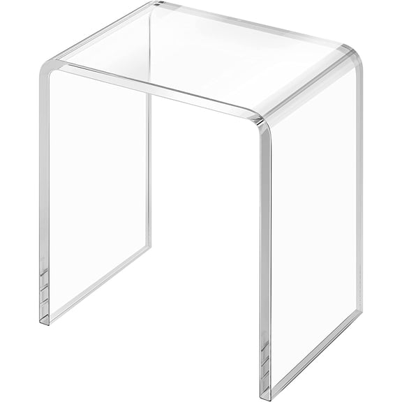 Elavain Clear Acrylic End Table with Rounded Edges | Perfect Waterfall Side or End Tables for Living Room, Entryway Accent Table, Modern Console Table, Bedside Table & Night Stand | 20"L x 14"W x 24"H