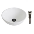 thumbnail image 1 of Elavo White Ceramic Small Round Vessel Bathroom Sink - Oil Rubbed Bronze, 1 of 1
