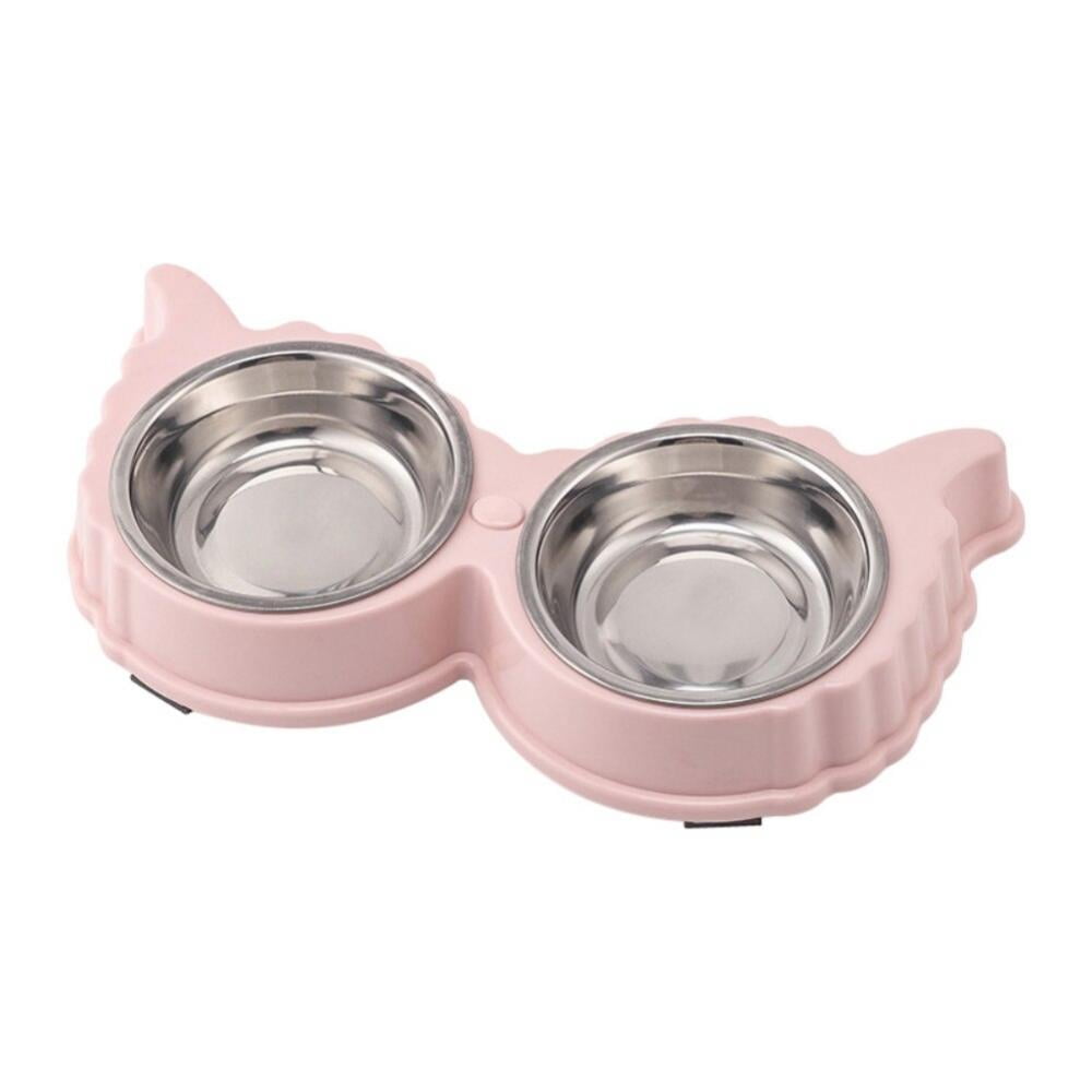 Elaydool Pet Feeder Bowl Duble Bowl Kitten Food Water Feefer Stainless ...
