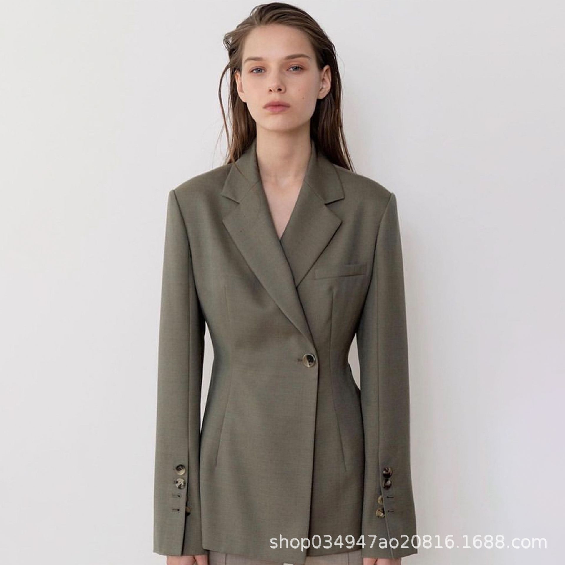 Elb * rn high set waist small suit designer 2024 spring and autumn cold